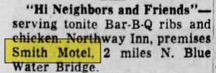 Smiths Motel (Northway Inn, Gaslite Motor Lodge, Shulz Bavarian Inn & Motel) - June 1963 Ad (newer photo)